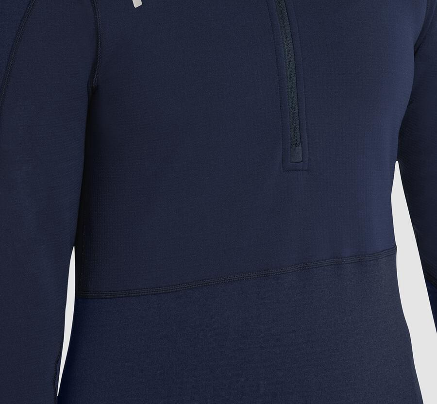 Hoka Australia One One 1/2 Zip Midlayer - Womens Tops Navy - QANKF-5016